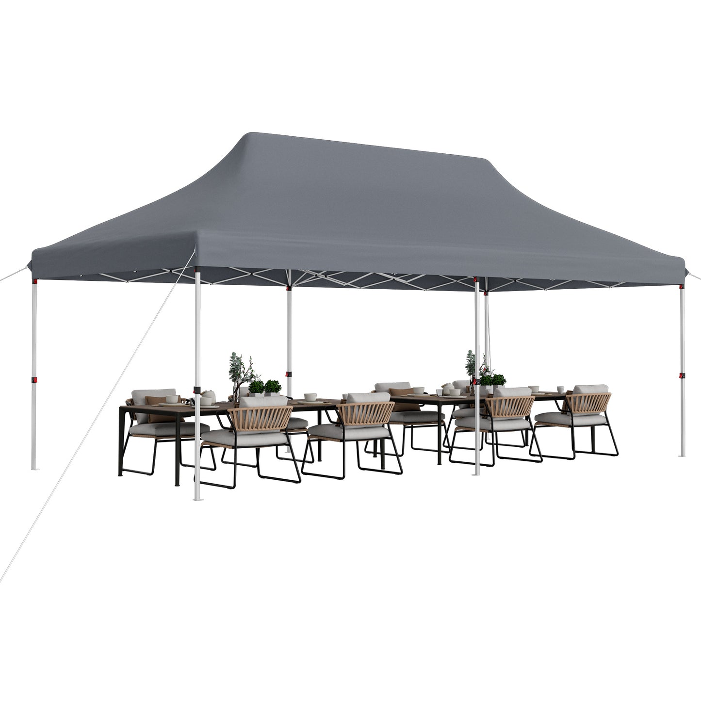 300 x 600 cm Pop-up Canopy Tent with Carrying Bag-Grey