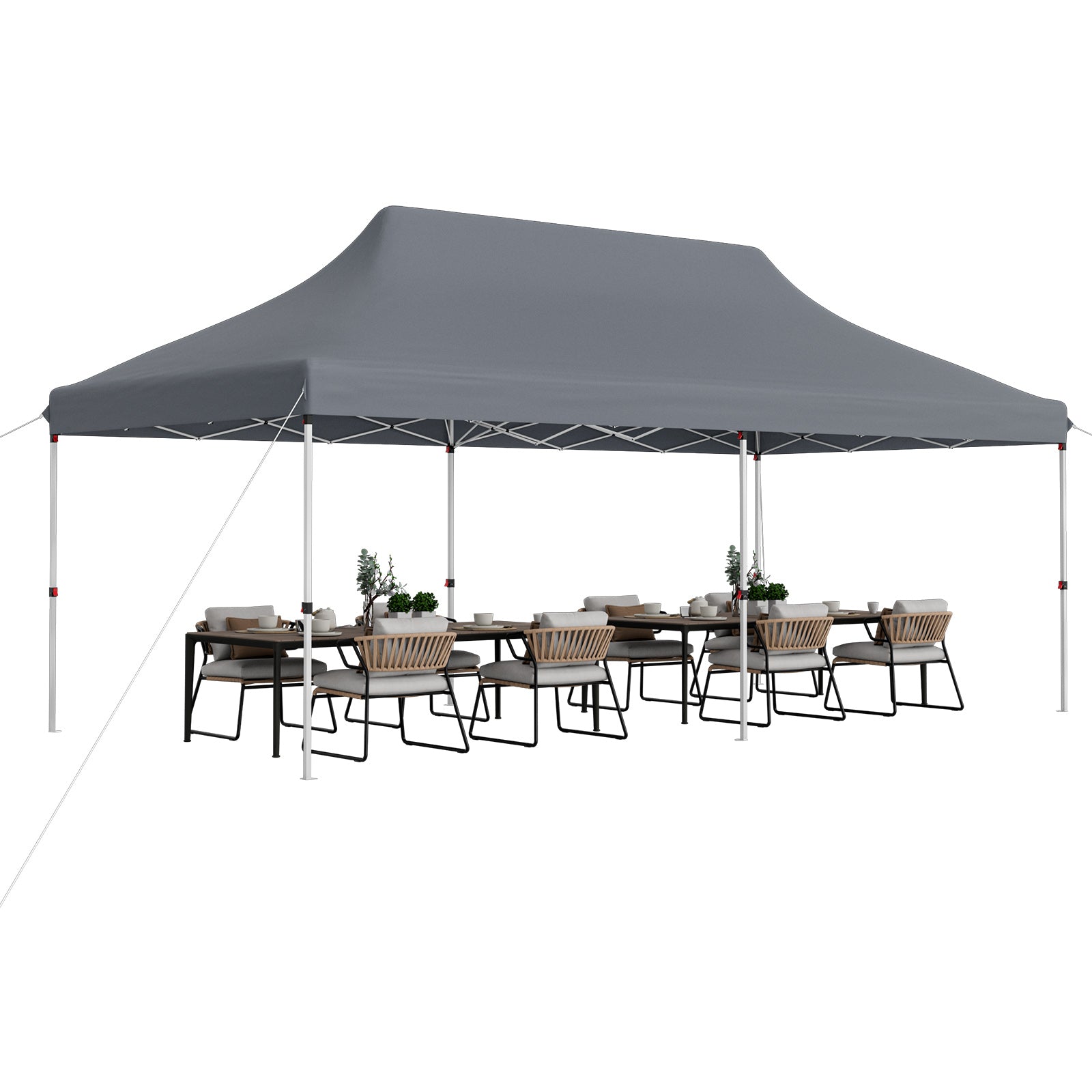 300 x 600 cm Pop-up Canopy Tent with Carrying Bag-Grey