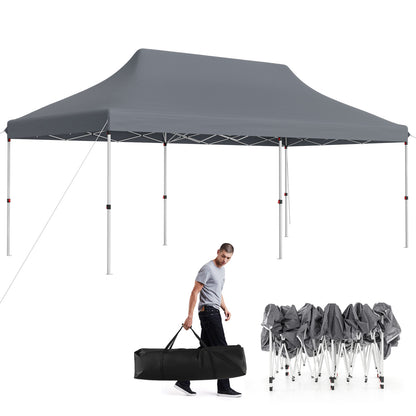 300 x 600 cm Pop-up Canopy Tent with Carrying Bag-Grey