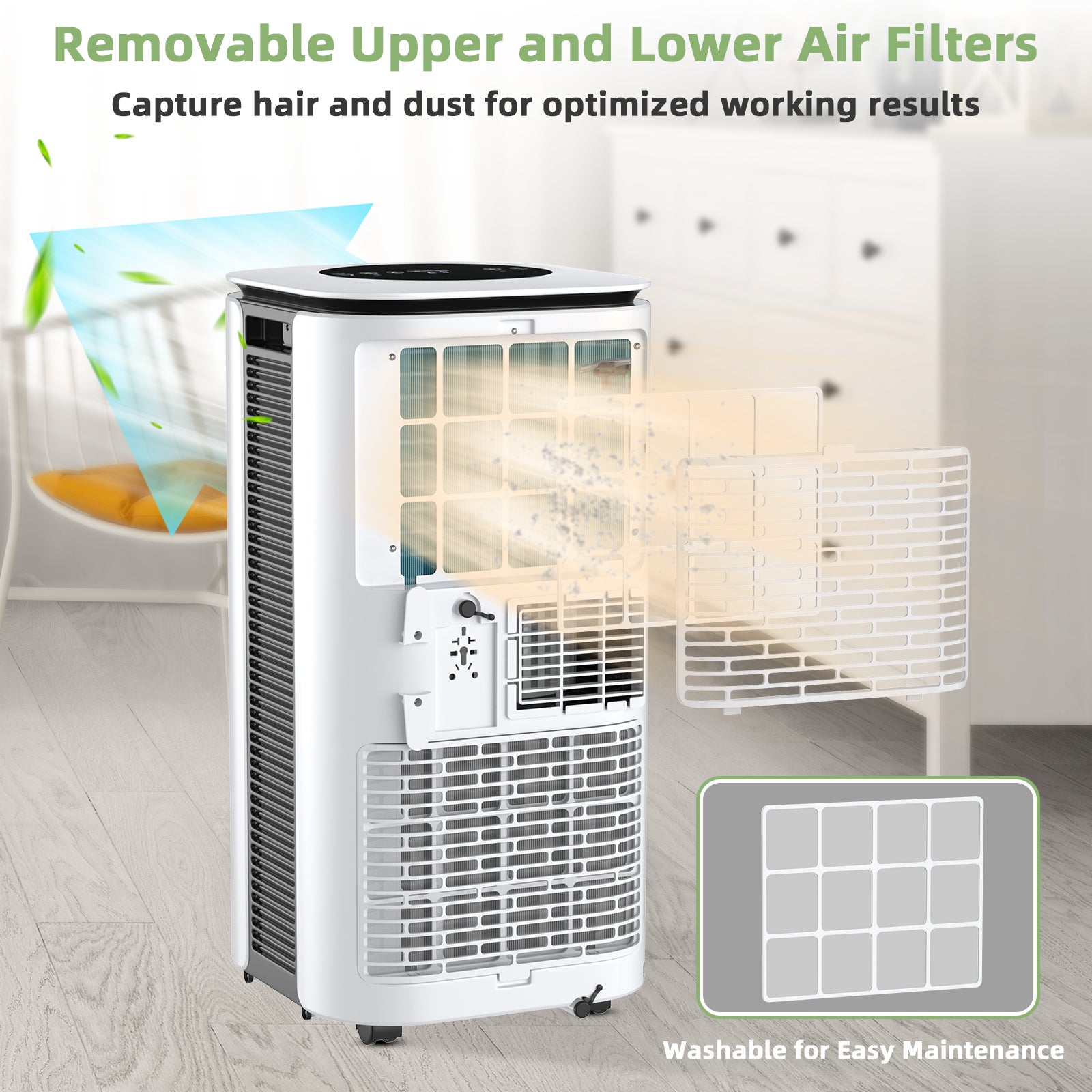 4-in-1 Portable Air Conditioner 9000BTU with Remote Control