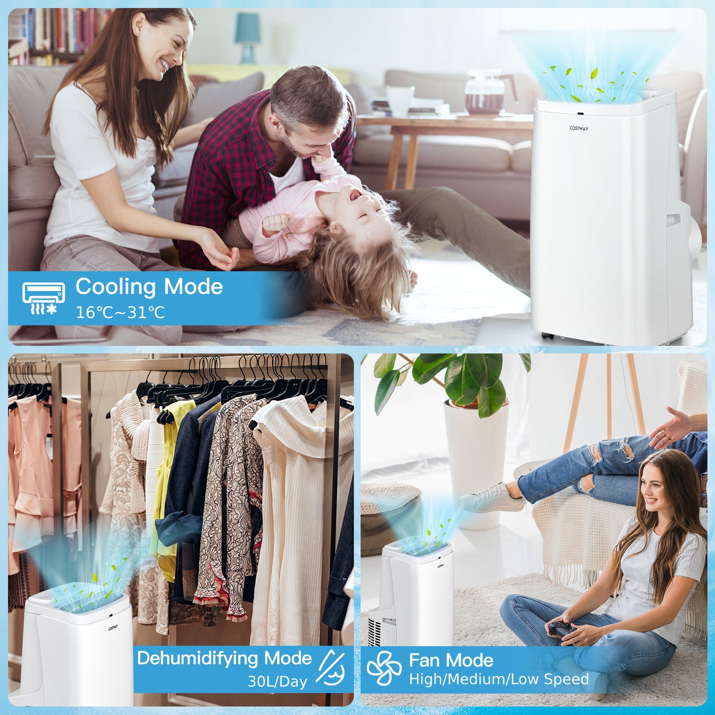 Portable Air Conditioner with Remote Control-9000 BTU 