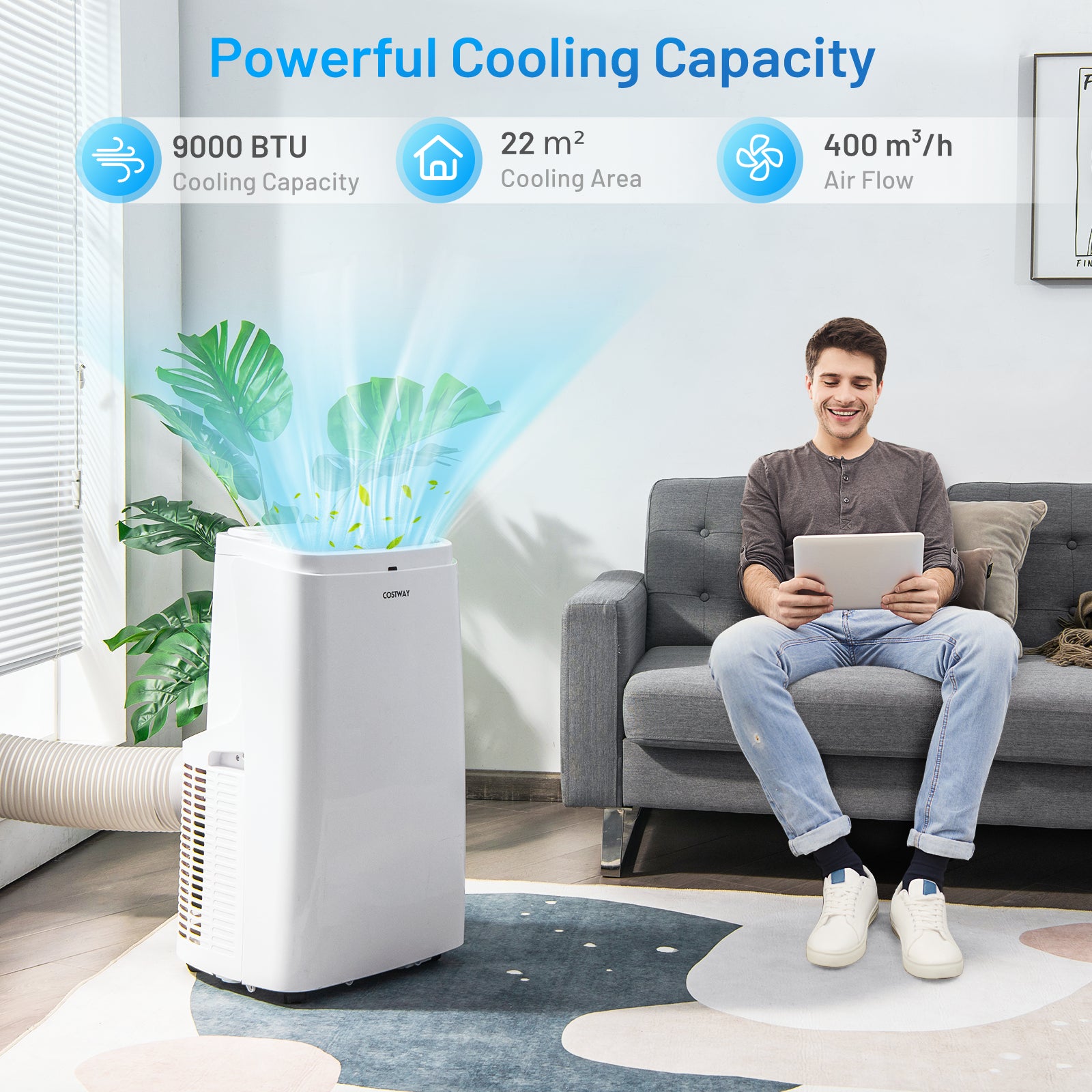 Portable Air Conditioner with Remote Control-9000 BTU 