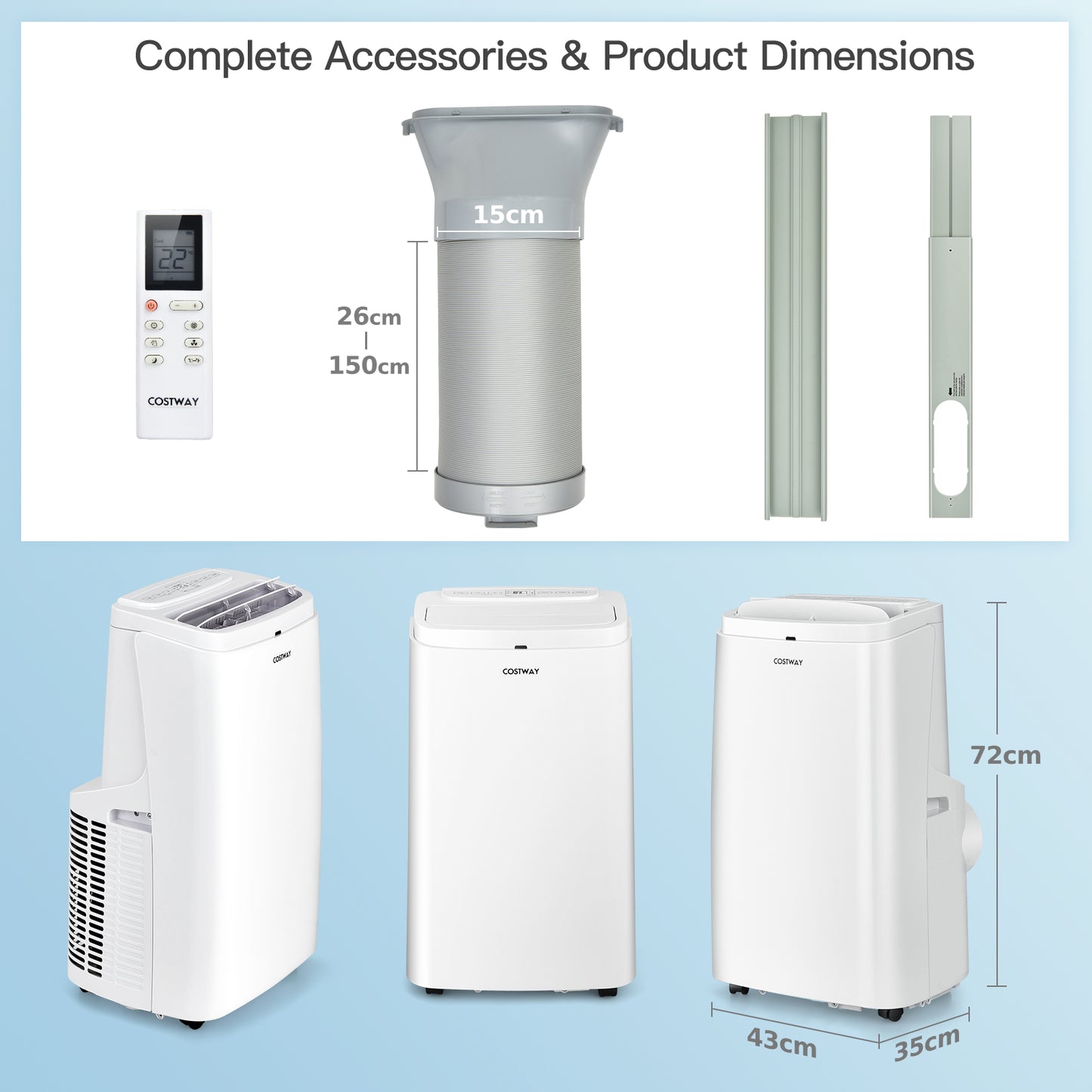 Portable Air Conditioner with Remote Control-9000 BTU 
