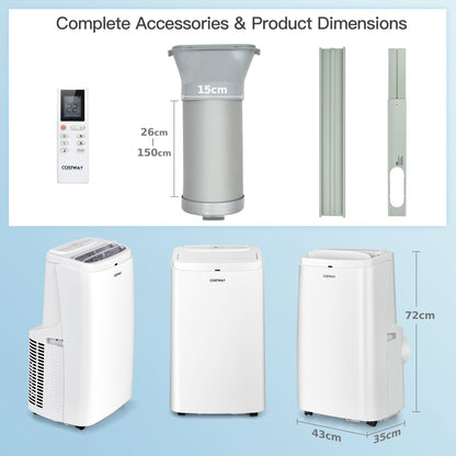 Portable Air Conditioner with Remote Control-9000 BTU 