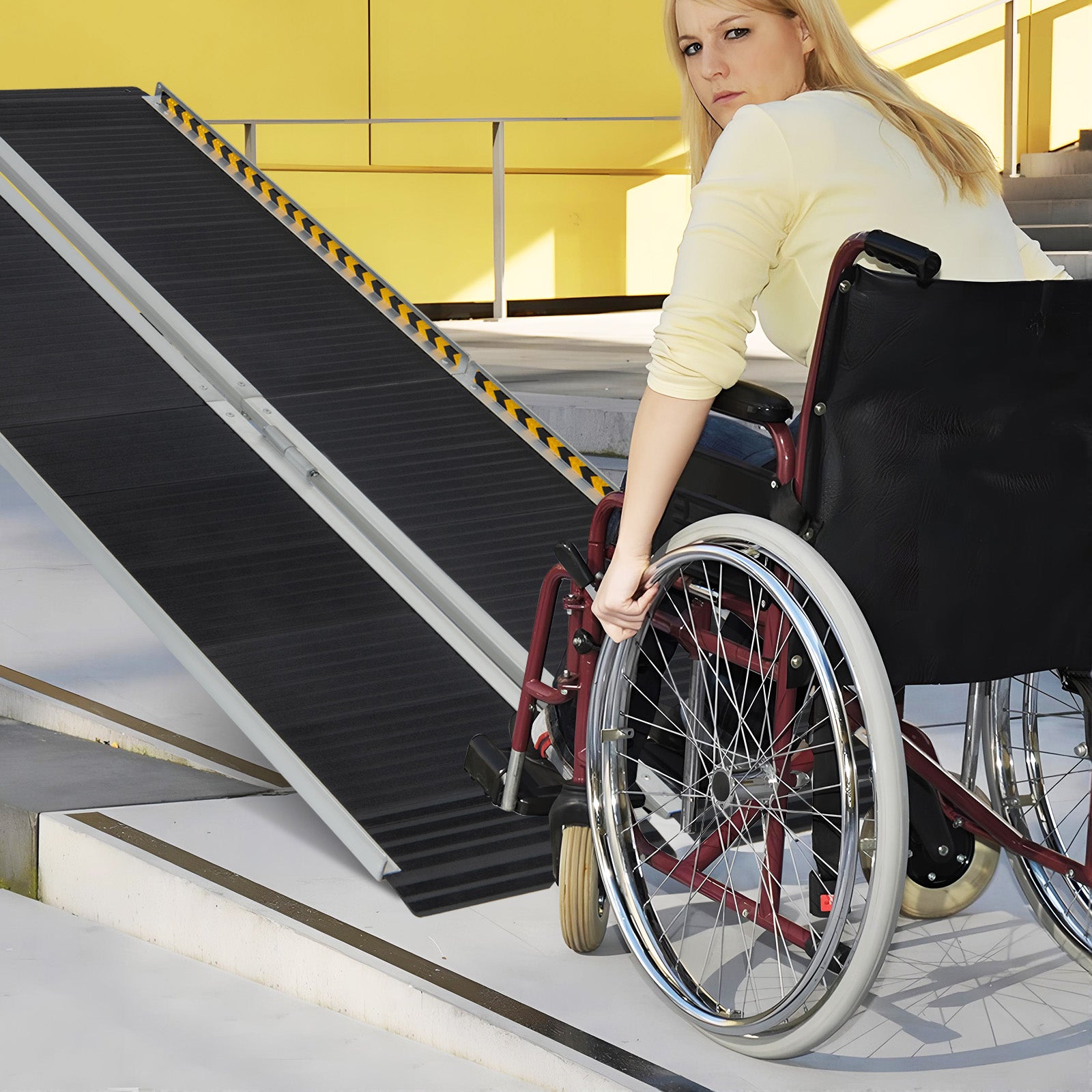 Portable Aluminum Wheelchair Ramp with Transition Plate-6FT – GardenArch