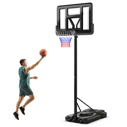 5.5-10FT Adjustable Basketball Goal System with 9-Position Adjustable Height