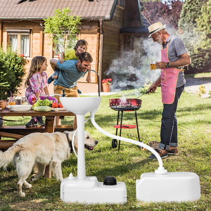 Portable Camping Sink with Rolling Wheels and Running Faucet