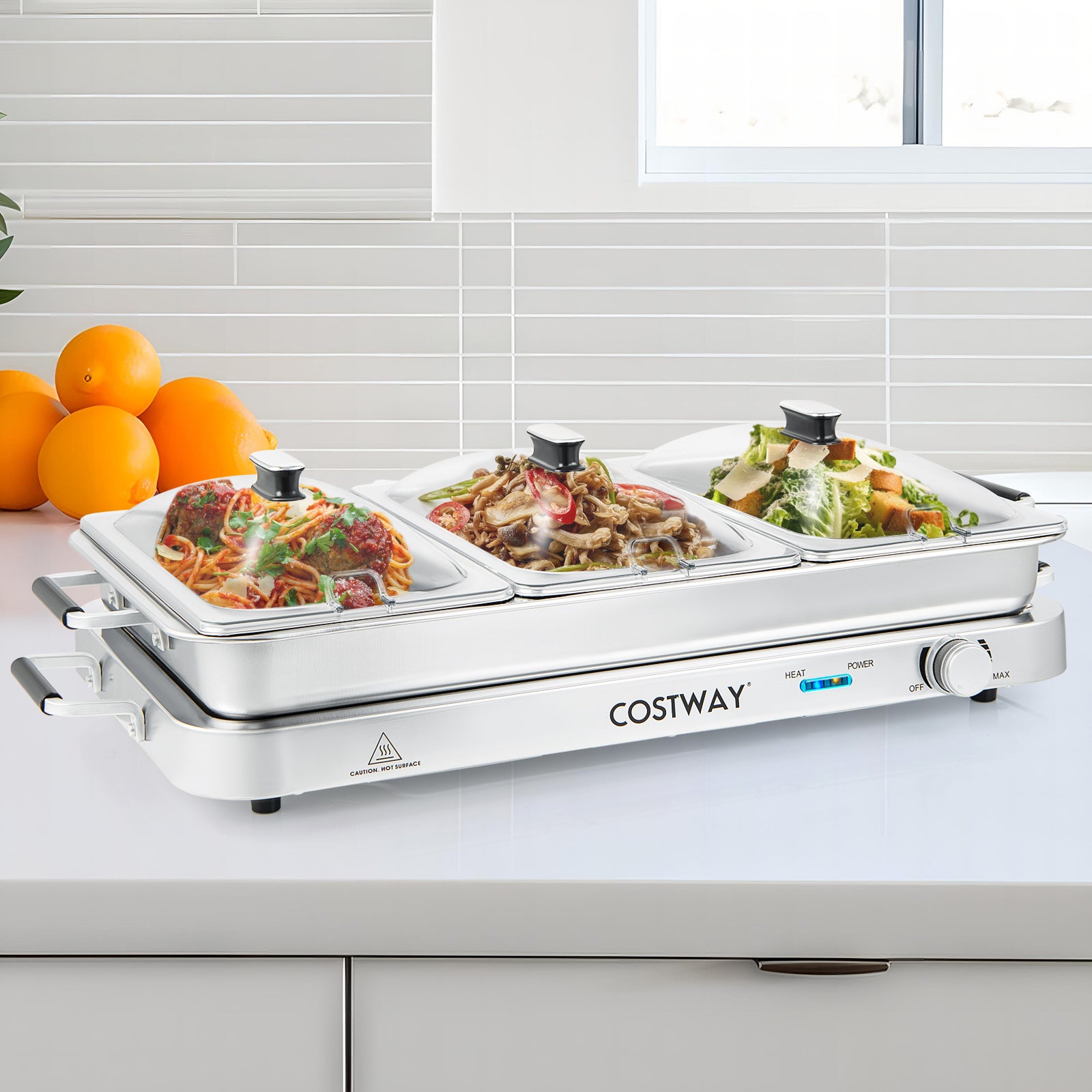 Portable Electric Buffet Server 2 in 1 Electric Warming Tray – GardenArch