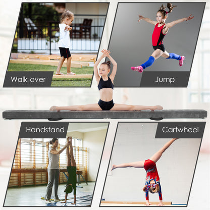 Portable Folding Gymnastic Beam with Carrying Handles-Grey