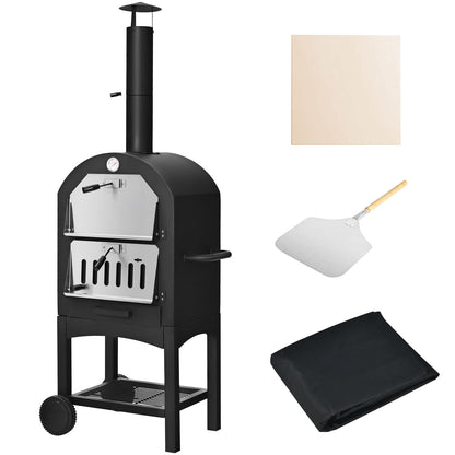Portable Pizza Oven with Pizza Stone Peel and Waterproof Cover