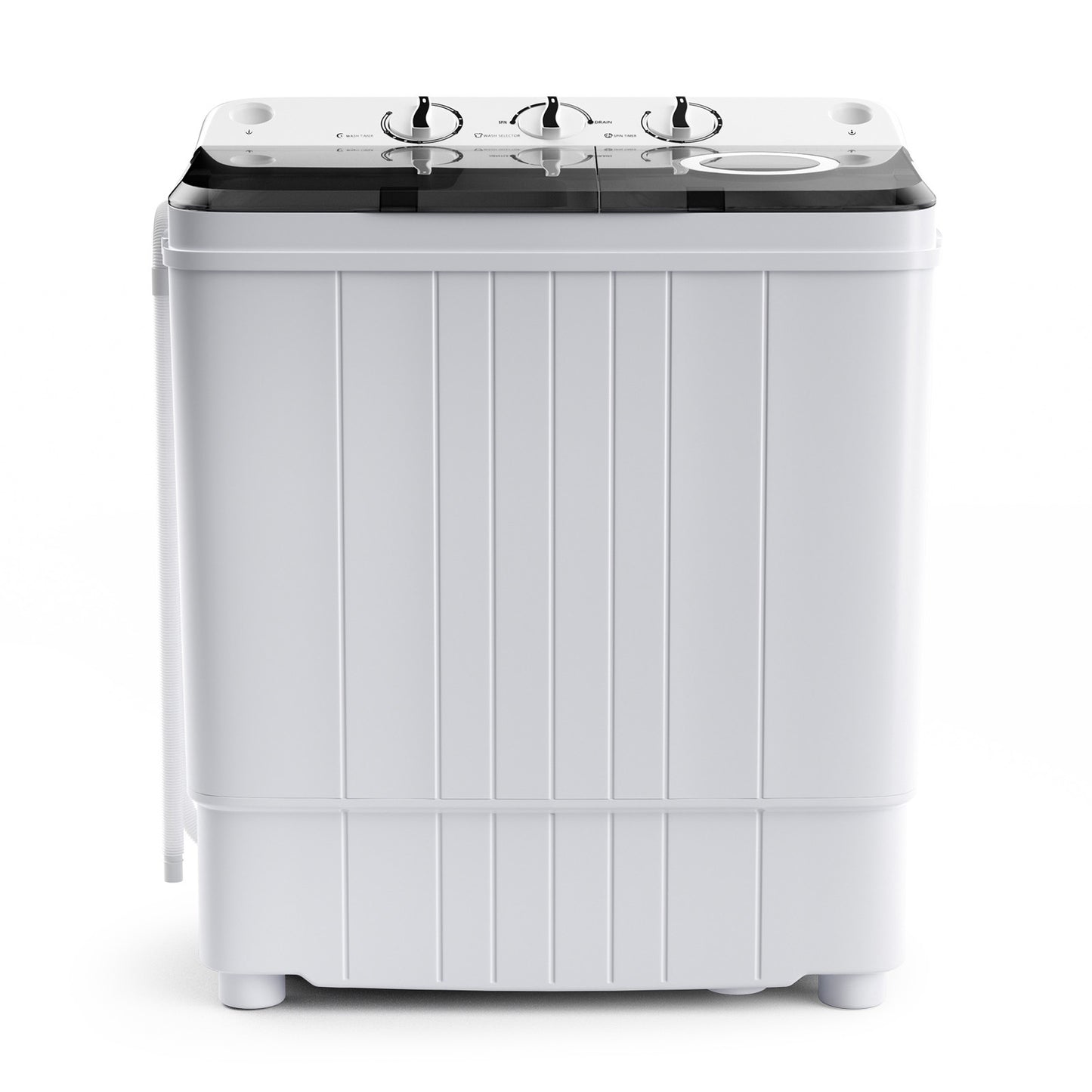 4.5 kg Portable Washing Machine Twin Tub Laundry Washer with Drain Pump-Black