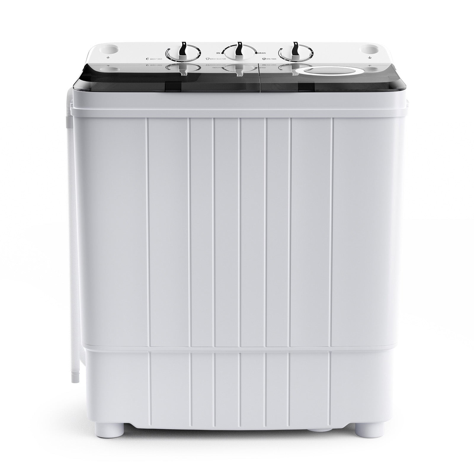 4.5 kg Portable Washing Machine Twin Tub Laundry Washer with Drain Pump-Black
