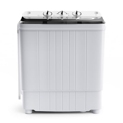 4.5 kg Portable Washing Machine Twin Tub Laundry Washer with Drain Pump-Black