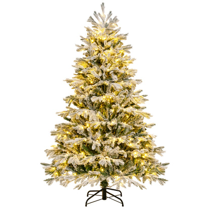 Pre-Lit Artificial Christmas Tree with PE PVC Branch Tips and Warm White LED Lights-6 ft