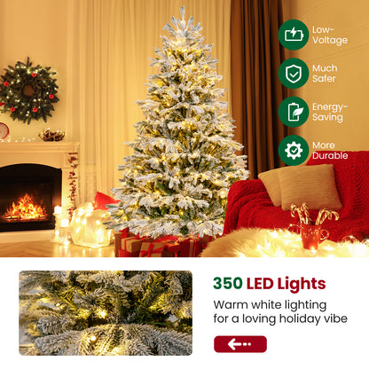 Pre-Lit Artificial Christmas Tree with PE PVC Branch Tips and Warm White LED Lights-6 ft