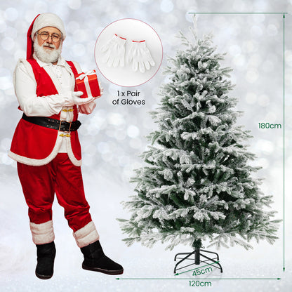 Pre-Lit Artificial Christmas Tree with PE PVC Branch Tips and Warm White LED Lights-6 ft