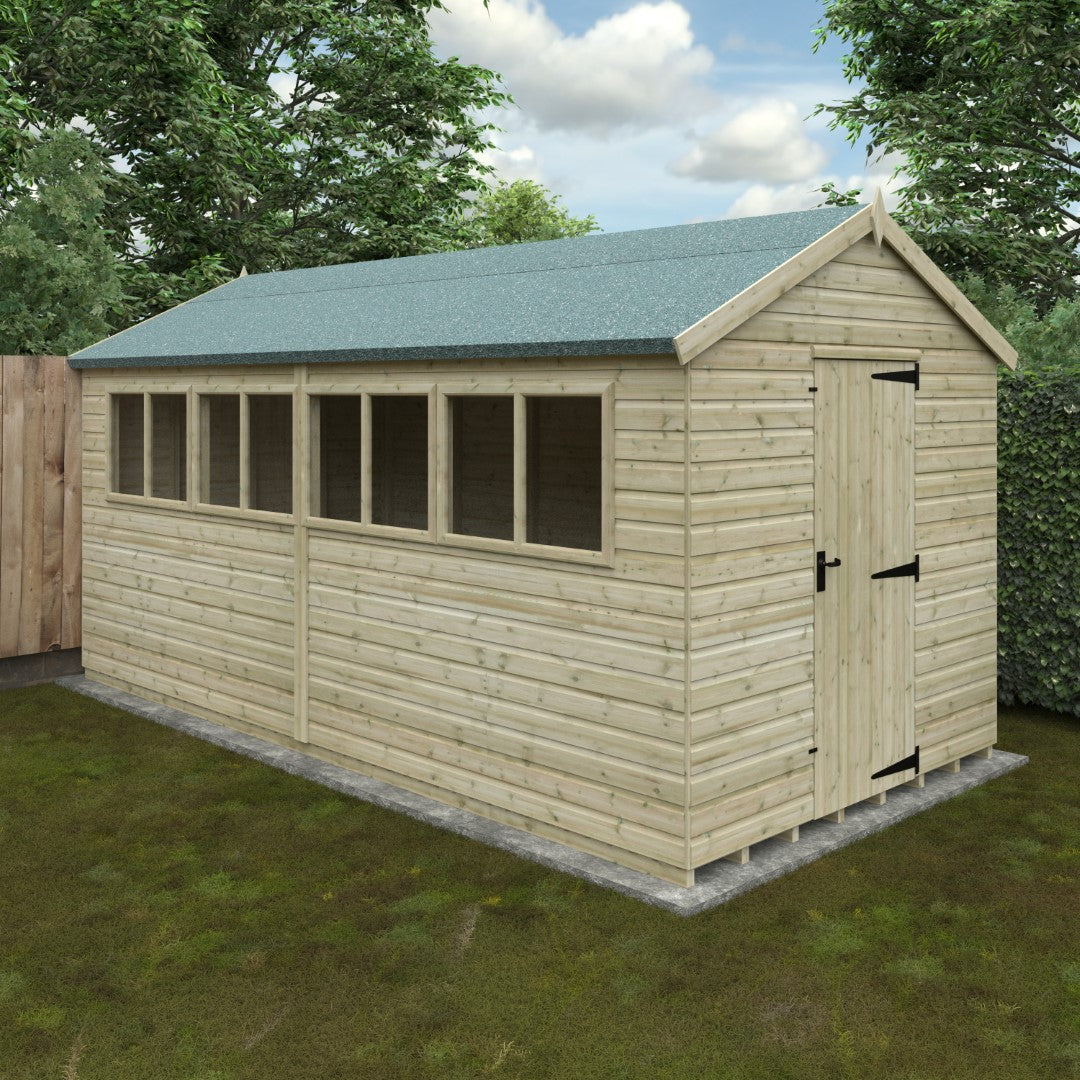 GardenArch 16x8 Apex Premier Wooden Shed