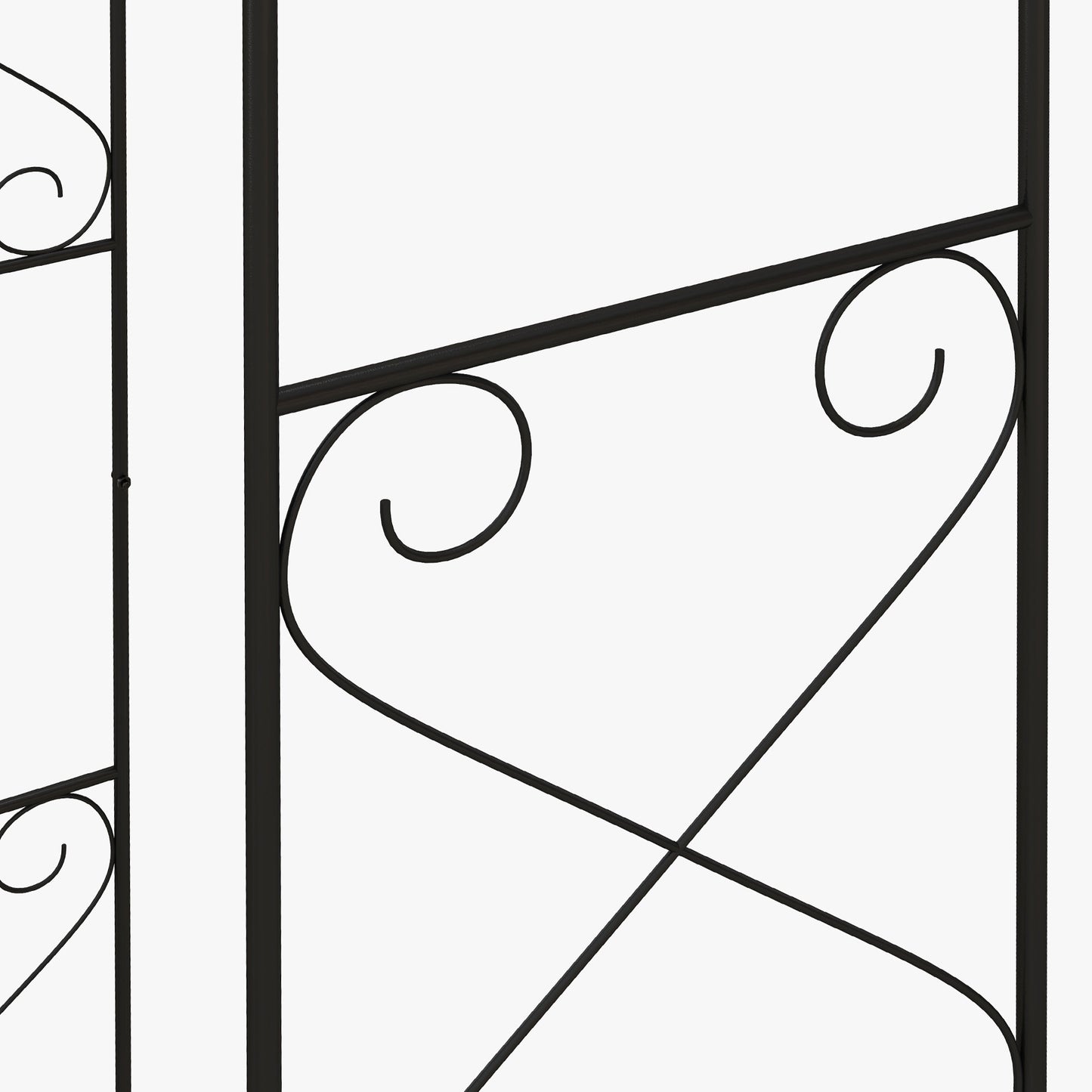 Outsunny Decorative Garden Arch, with Gate - Black