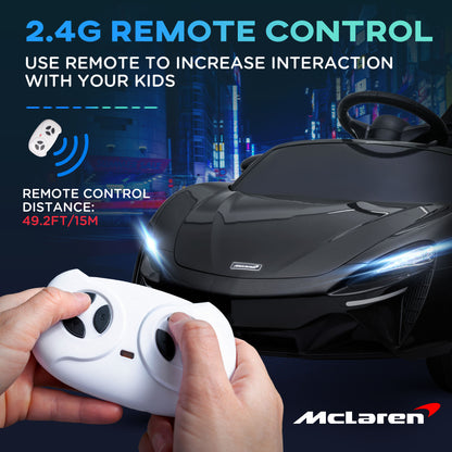 HOMCOM Mclaren Licensed Kids Electric Ride on Car with Butterfly Doors, 12V Powered Electric Car with Remote Control, Horn, Headlights, MP3