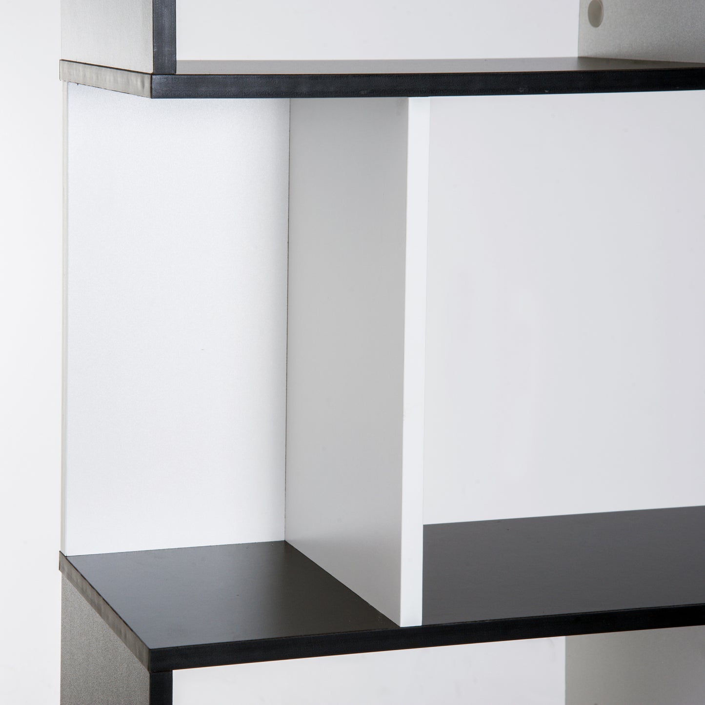 HOMCOM 5-tier Bookcase Storage Display Shelving S Shape design Unit Divider Black