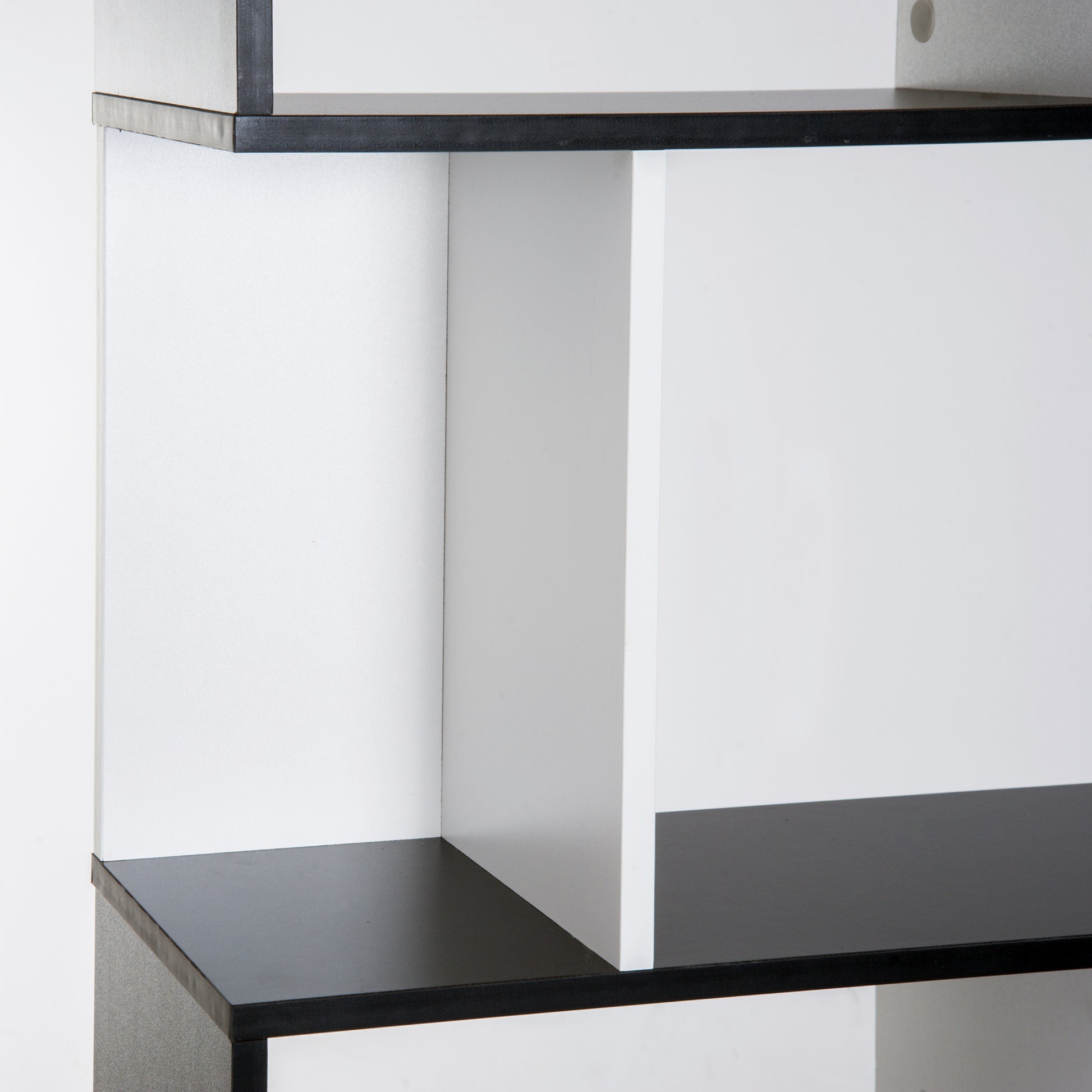 HOMCOM 5-tier Bookcase Storage Display Shelving S Shape design Unit Divider Black