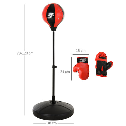 HOMCOM Boxing Punch Ball Set ?38x78-120cm Fighting Game 360 Degree Rebound Spring PP PVC Adjustable Teenager