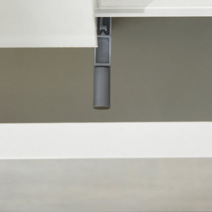 HOMCOM High Gloss Front Bedside Cabinets with Drawers, Nightstand with RGB LED Light and Remote for Bedroom Living Room White