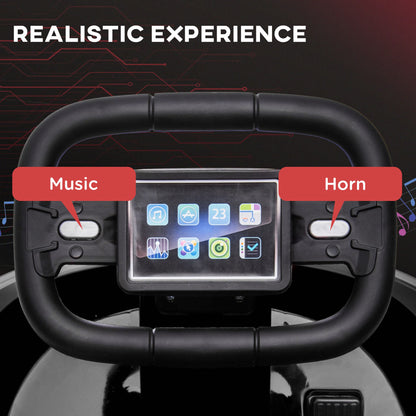 HOMCOM Electric Kids Bumper Car, 6V 360-Degree Rotation Waltzer Car, Battery Powered Ride on Car w/ 2 Speeds, Music, Gift for 18-48 Months, Black