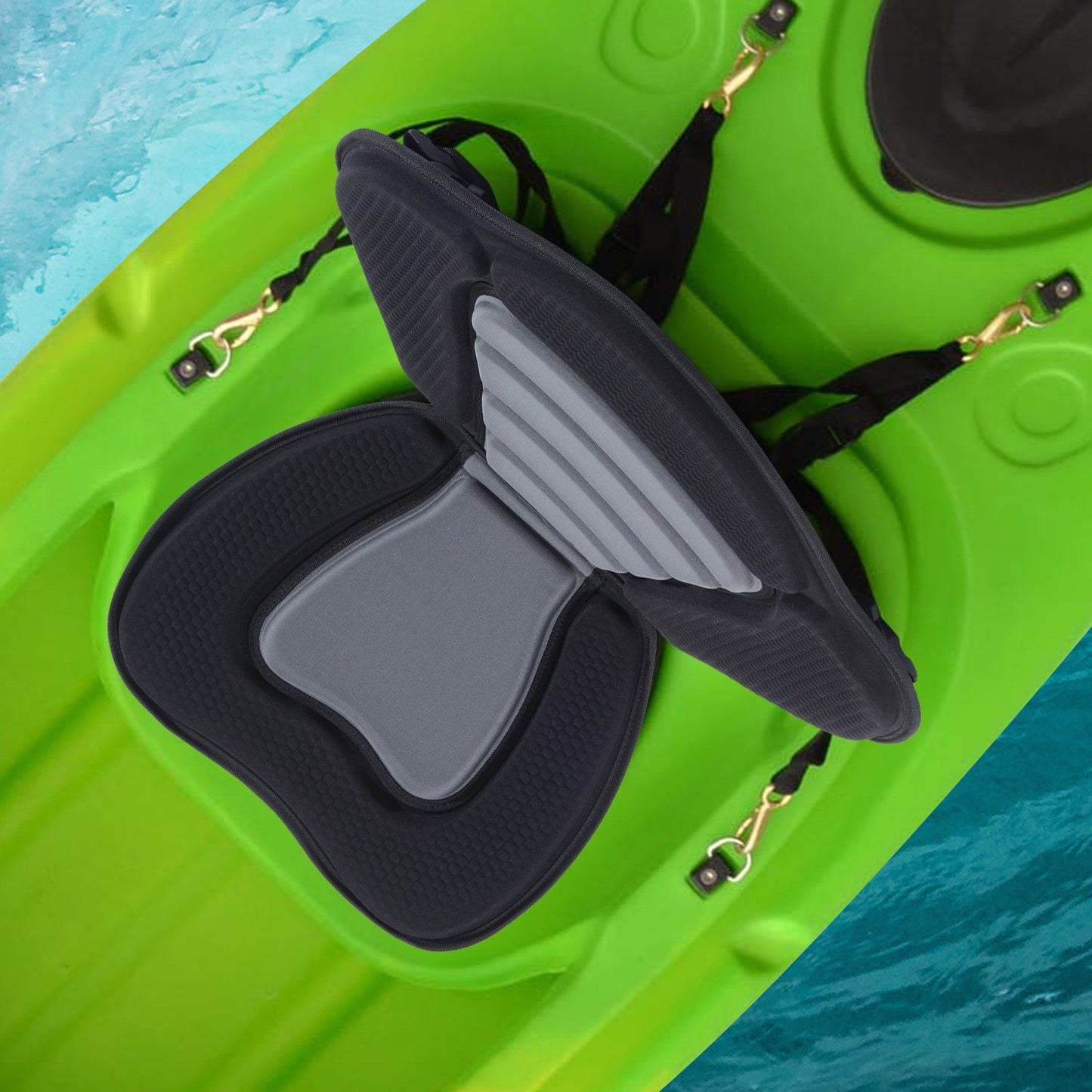 HOMCOM High Back Detachable Canoe/Kayak Seat-Black