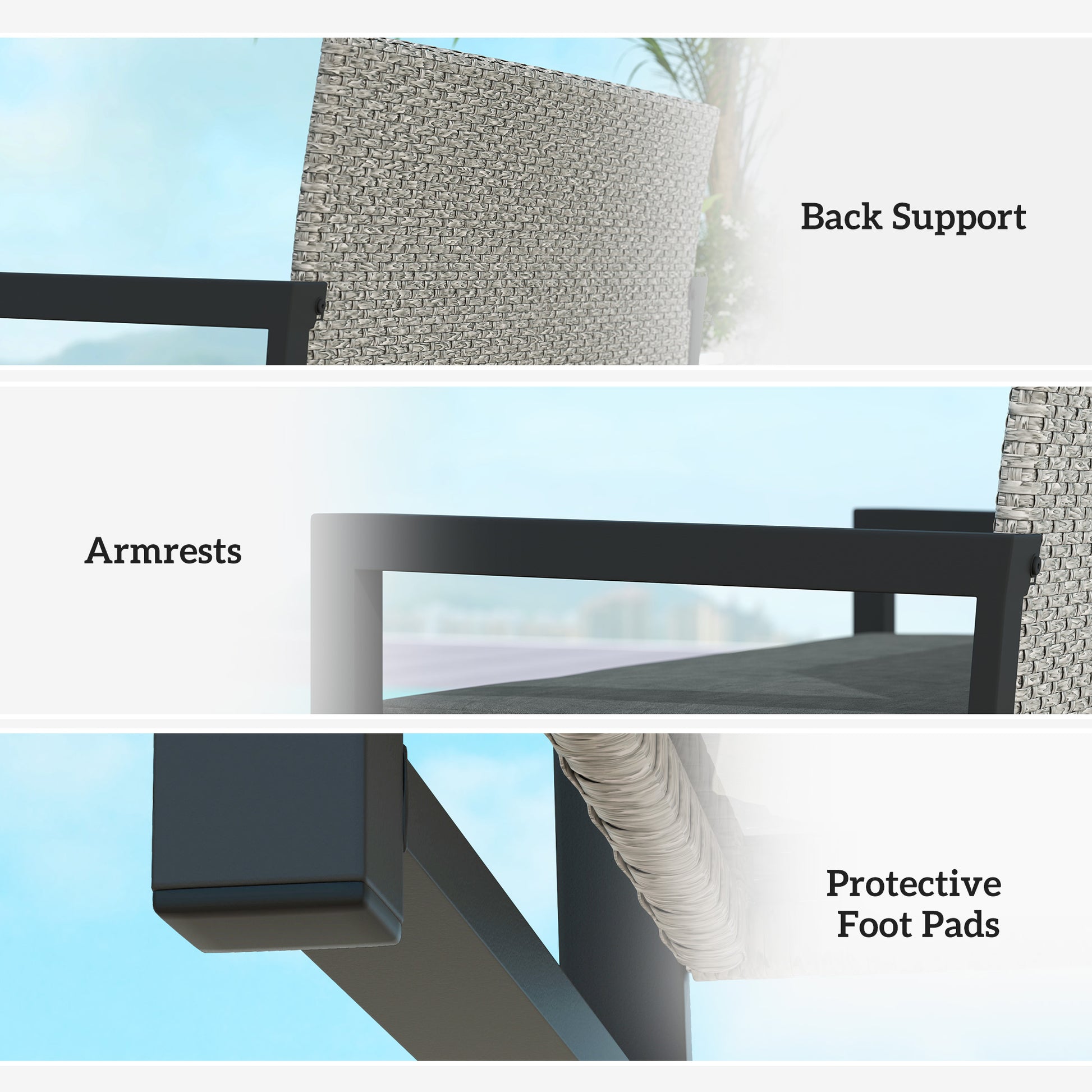 Outsunny 151.5L Storage Garden Bench, with Cushion - Grey