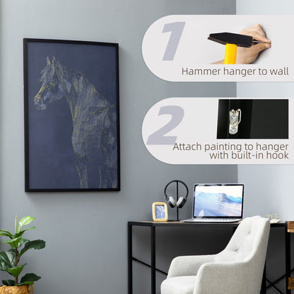 HOMCOM Canvas Wall Art Gold Textured Horse, Wall Pictures for Living Room Bedroom Decor, 93 x 63 cm