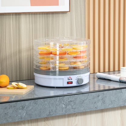HOMCOM 5 Tier Food Dehydrator, 245W Food Dryer Machine with Adjustable Temperature Control for Drying Fruit, Meat, Vegetable, Jerky and Pet Treat