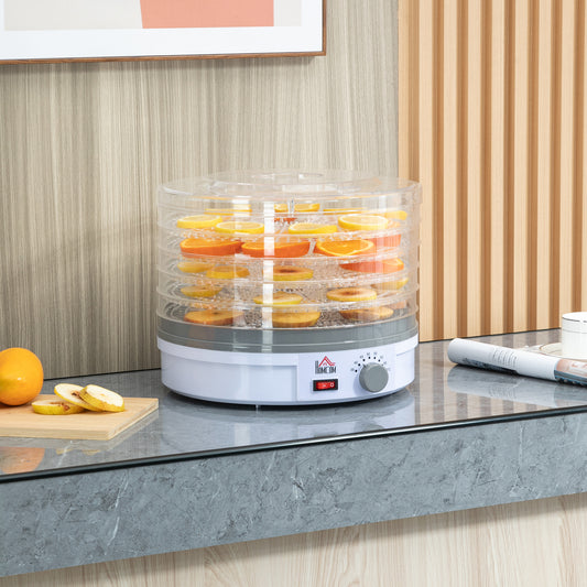 HOMCOM 5 Tier Food Dehydrator, 245W Food Dryer Machine with Adjustable Temperature Control for Drying Fruit, Meat, Vegetable, Jerky and Pet Treat
