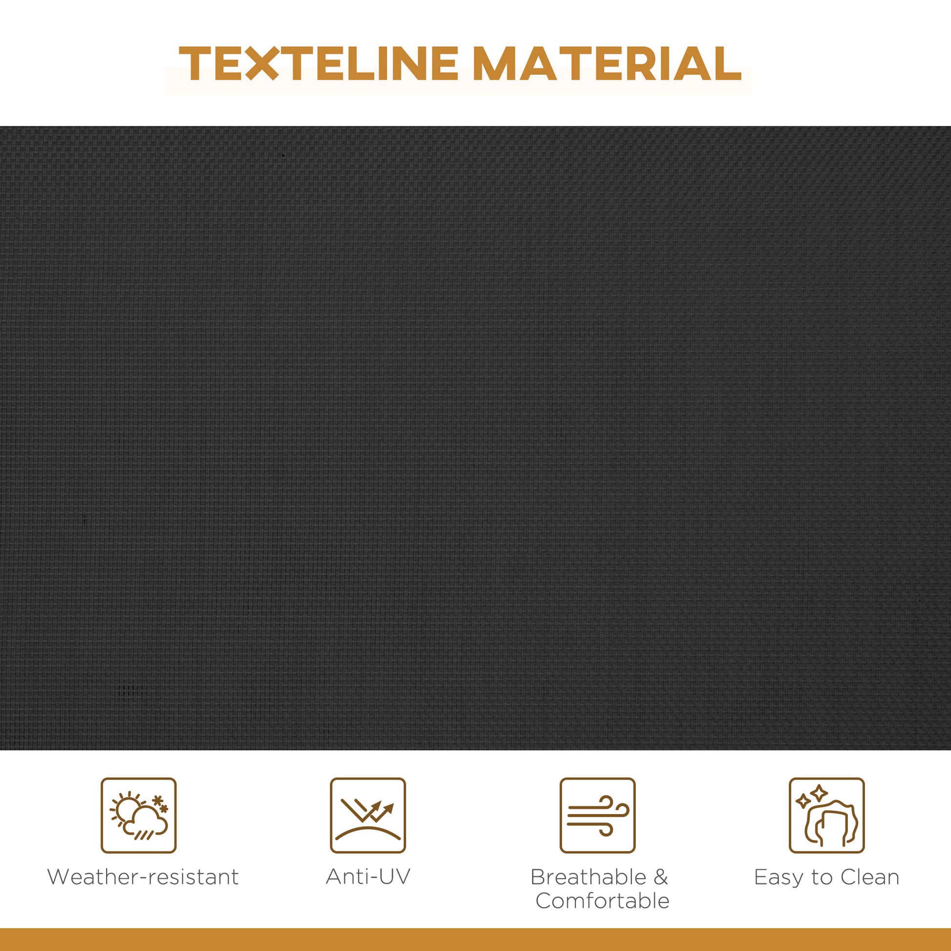 Outsunny Three-Seater Garden Swing Chair, with Canopy - Black