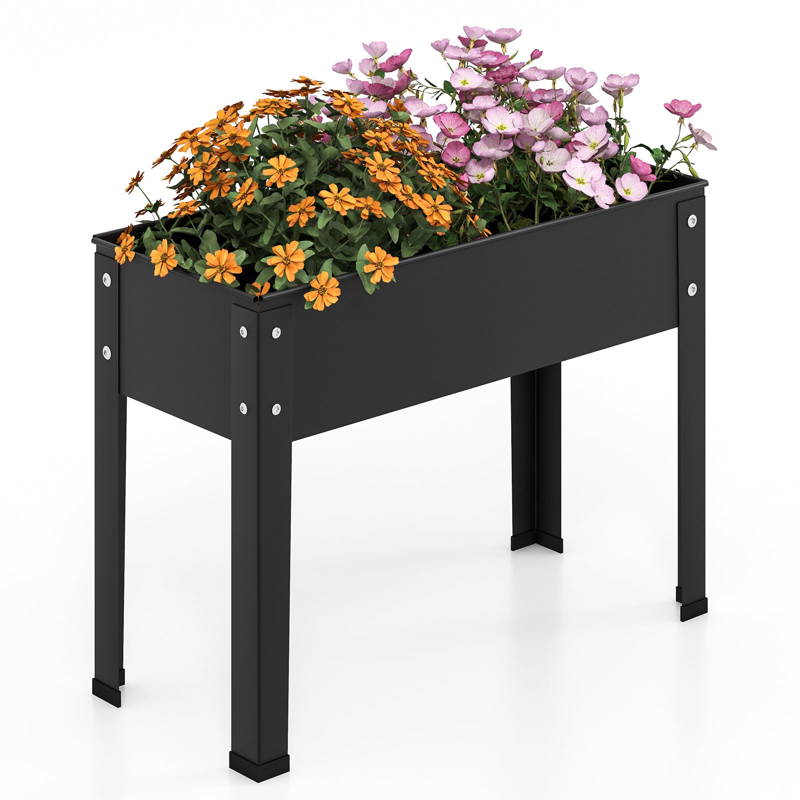 45 cm Tall Raised Garden Bed with Drainage Hole-Black