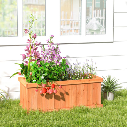 Raised Garden Bed Wooden Planter Box with Detachable Bottom-Orange