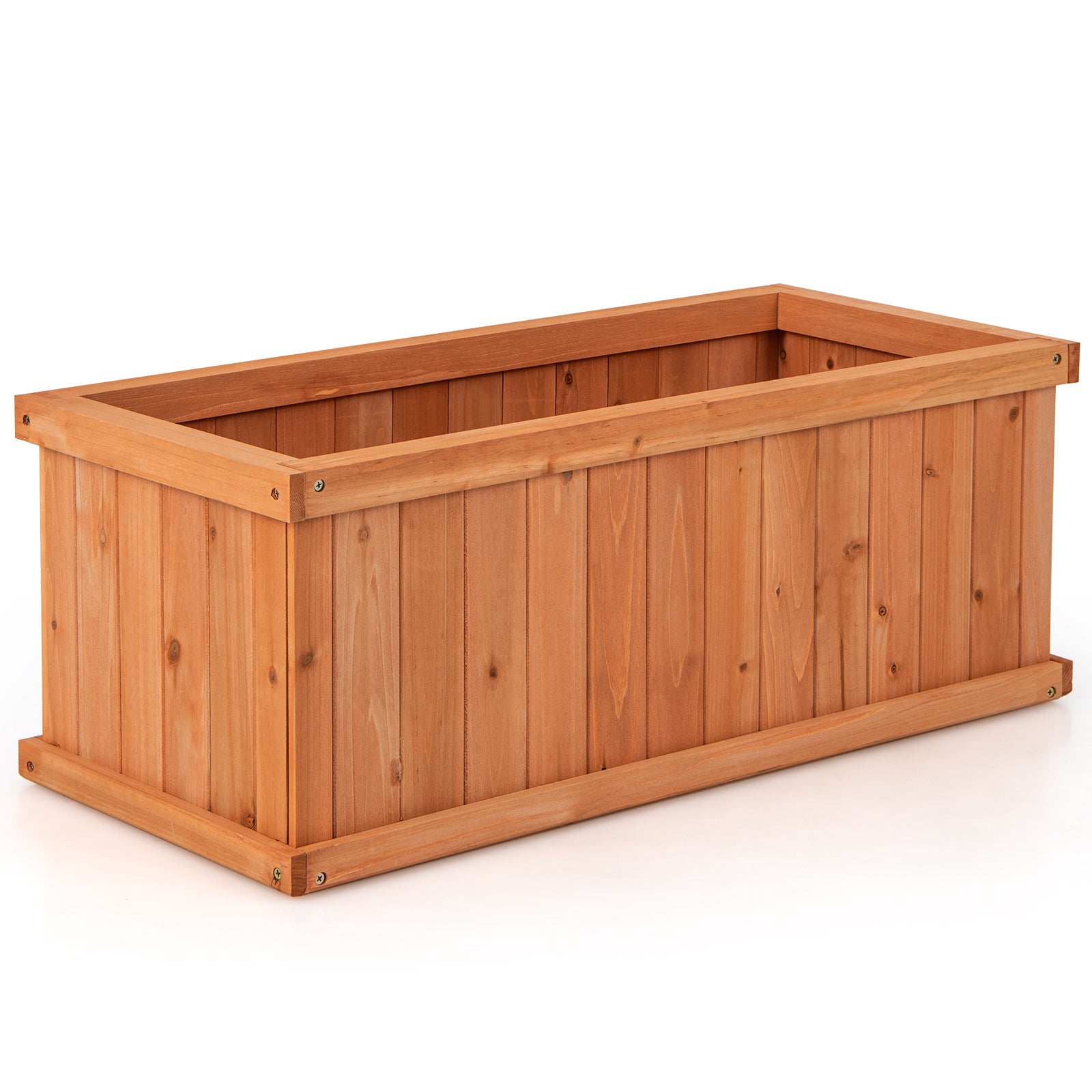 Raised Garden Bed Wooden Planter Box with Detachable Bottom-Orange