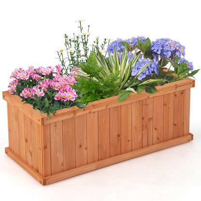 Raised Garden Bed Wooden Planter Box with Detachable Bottom-Orange