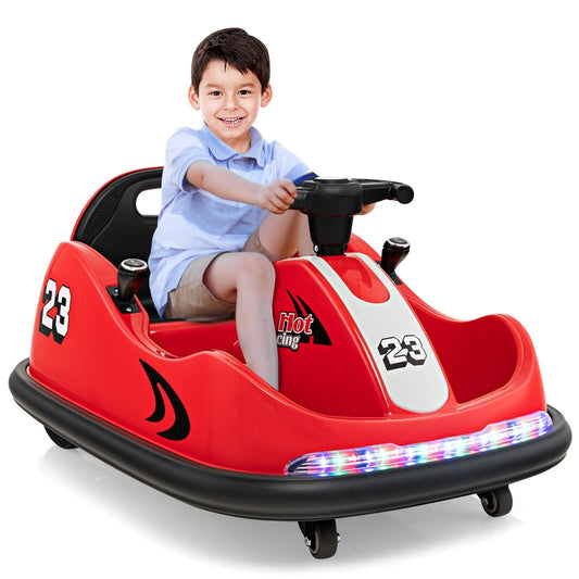 6V Battery Powered Kids Ride On Bumper Car with Dual Joysticks-Red