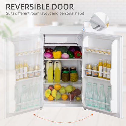 HOMCOM 91 Litre Freestanding Under Counter Fridge with Chiller Box, Reversible Door, Adjustable Thermostat 47.5cm Wide Noise Level: Decibels 40 White