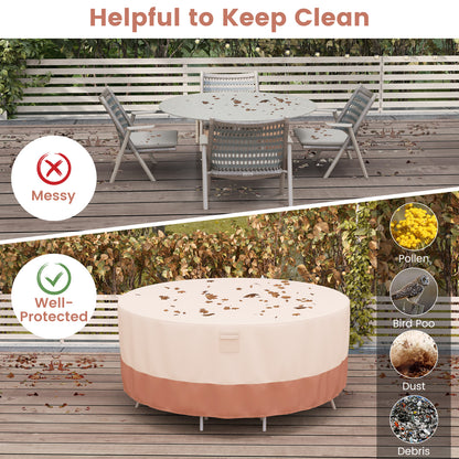 158/181/213 CM Round Patio Furniture Cover-Beige-S