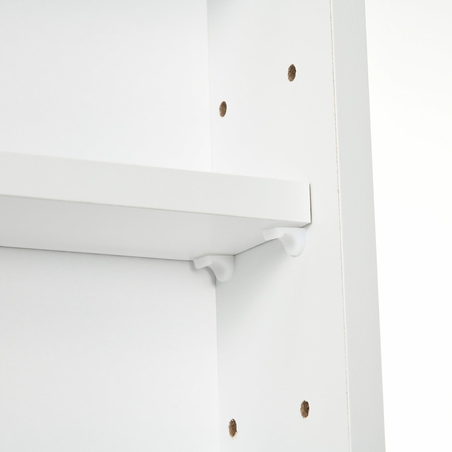 HOMCOM 5-Tier Wall Display Shelf Unit Cabinet w/ 4 Adjustable Shelves Glass Doors Home Office Ornaments 60x80cm White