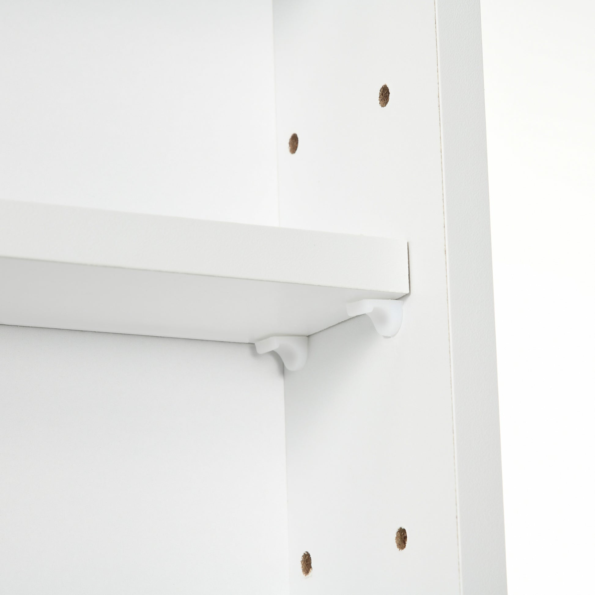 HOMCOM 5-Tier Wall Display Shelf Unit Cabinet w/ 4 Adjustable Shelves Glass Doors Home Office Ornaments 60x80cm White