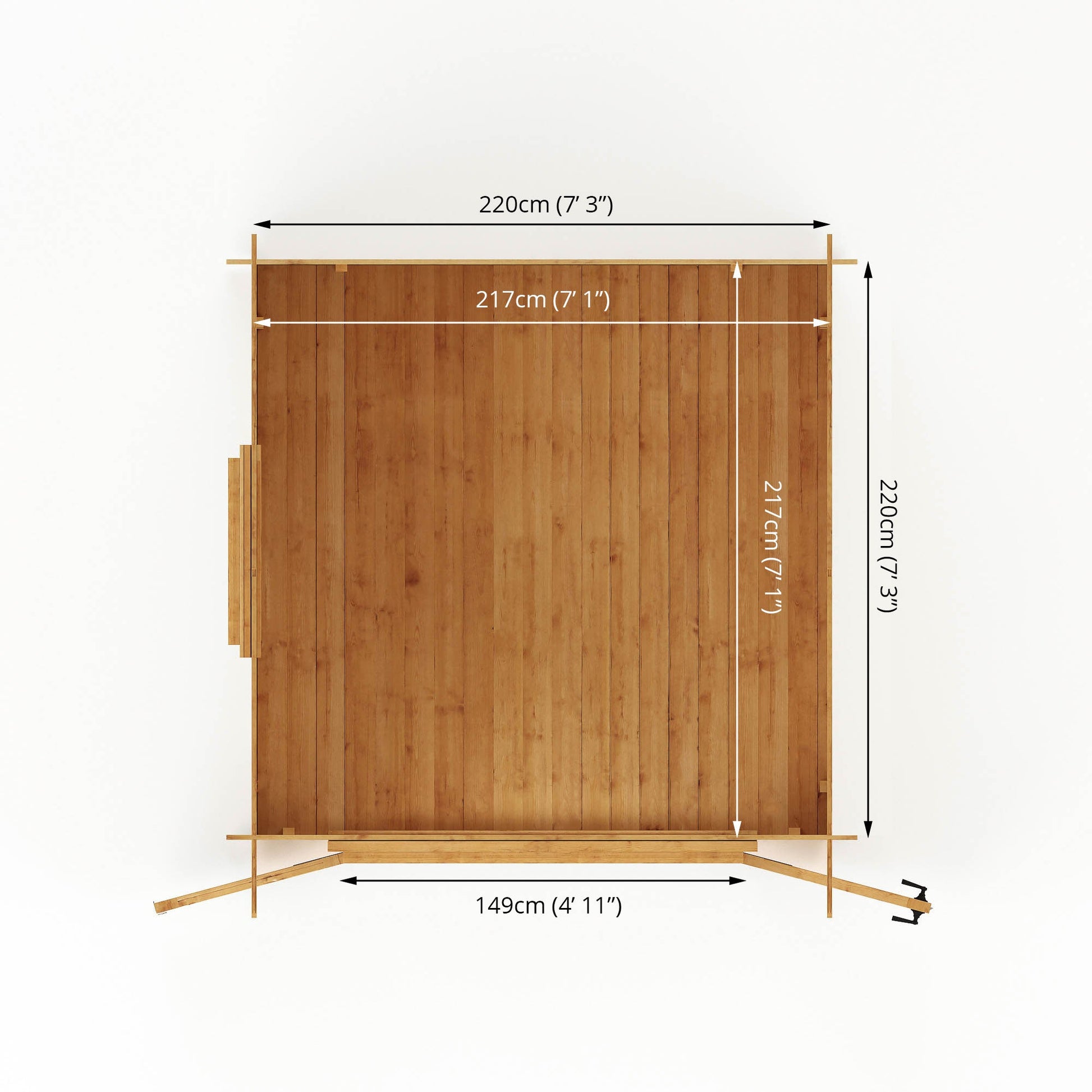 2.4M X 2.4M Pent 19Mm Log Cabin
