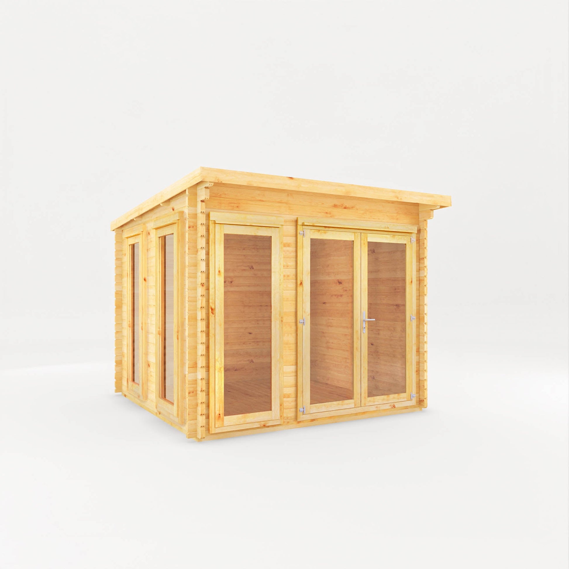 3M X 3M Studio Pent Log Cabin - 44Mm