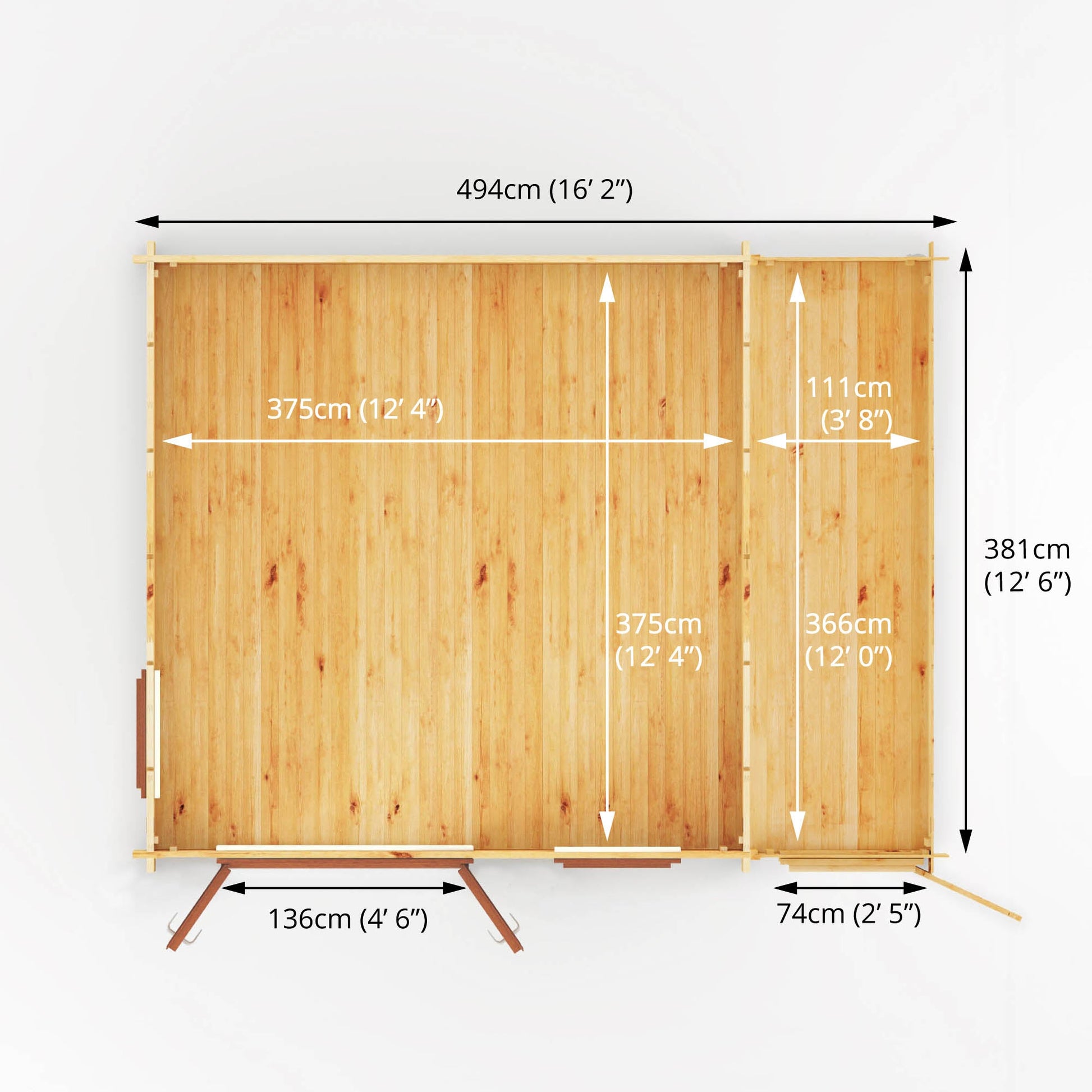 5.1M X 4M Home Office Elite - 44Mm (Upvc Windows & Door) - Oak