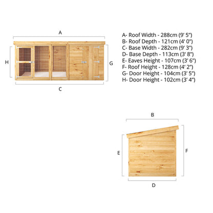 10 X 4 Berkshire Dog Kennel & Run