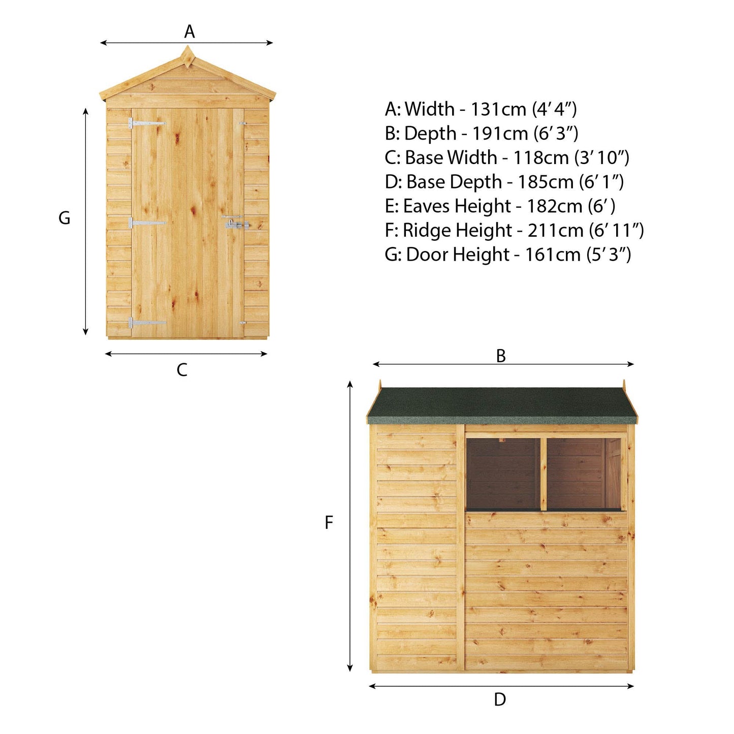 6 x 4 Woodsman Shiplap Apex - Styrene
