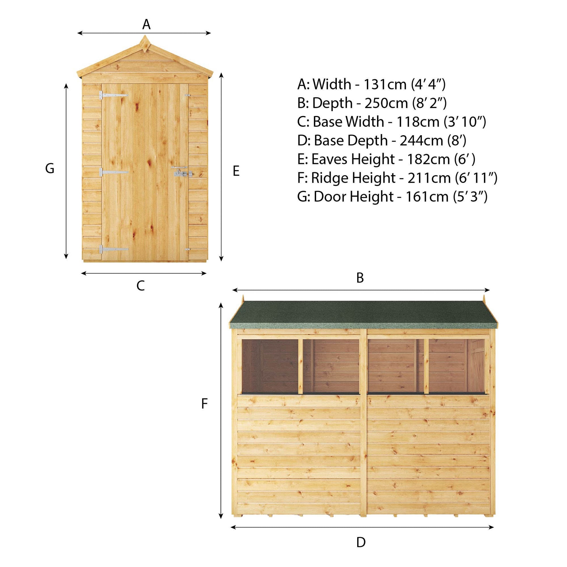 8 x 4 Woodsman Shiplap Apex - Styrene