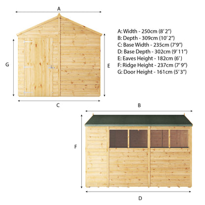 10 x 8 Woodsman Shiplap Apex - Styrene